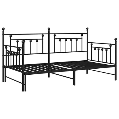 Struttura per letto di giorno Nero 100 x 190 cm Acciaio | homemem39