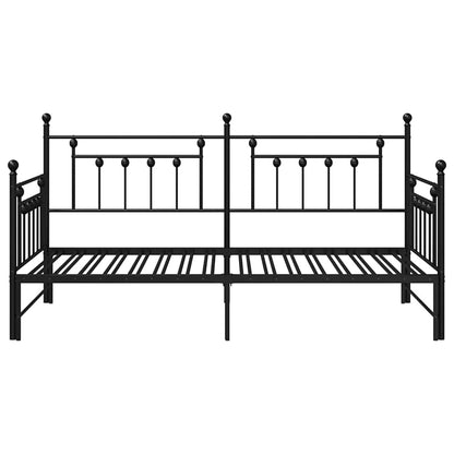 Struttura per letto di giorno Nero 100 x 190 cm Acciaio | homemem39