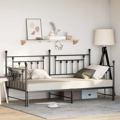 Struttura per letto di giorno Nero 107 x 203 cm Acciaio | homemem39