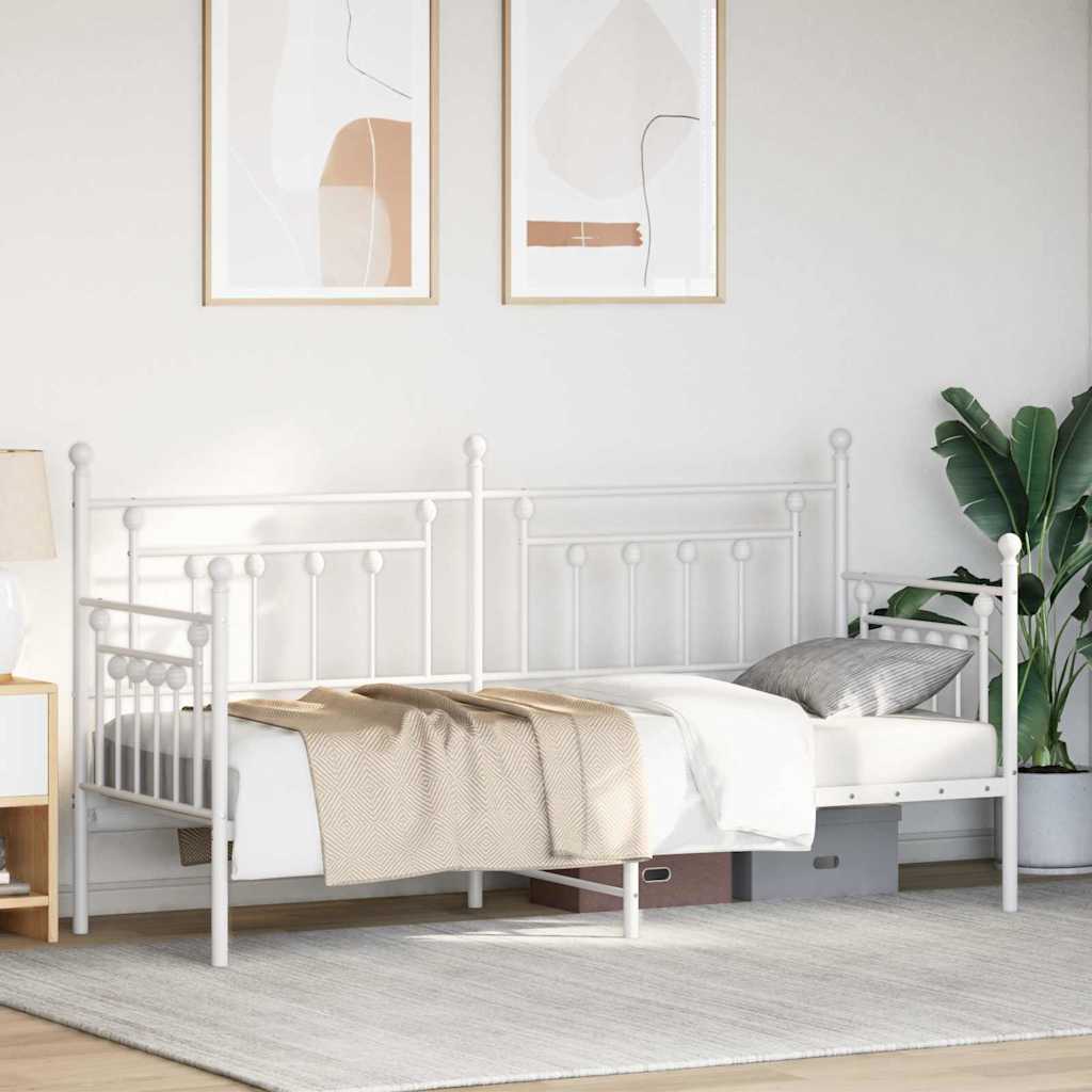 Struttura per letto di giorno Bianco 75 x 190 cm Acciaio | homemem39