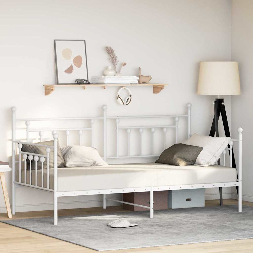 Struttura per letto di giorno Bianco 100 x 190 cm Acciaio | homemem39