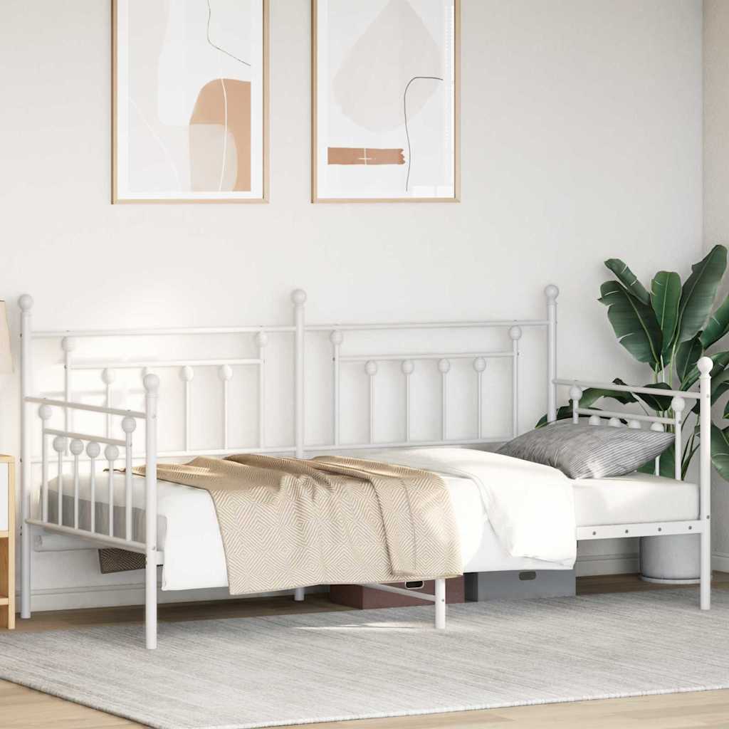 Struttura per letto di giorno Bianco 100 x 190 cm Acciaio | homemem39
