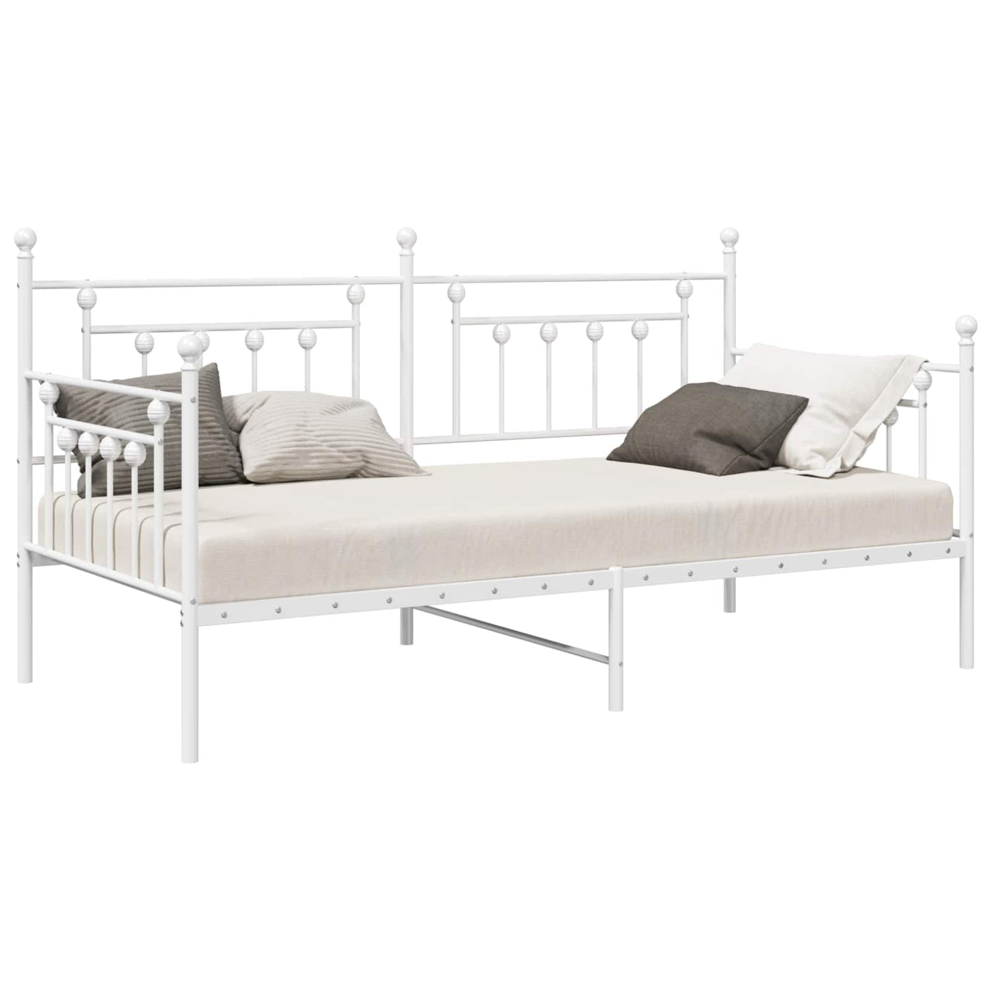 Struttura per letto di giorno Bianco 100 x 190 cm Acciaio | homemem39