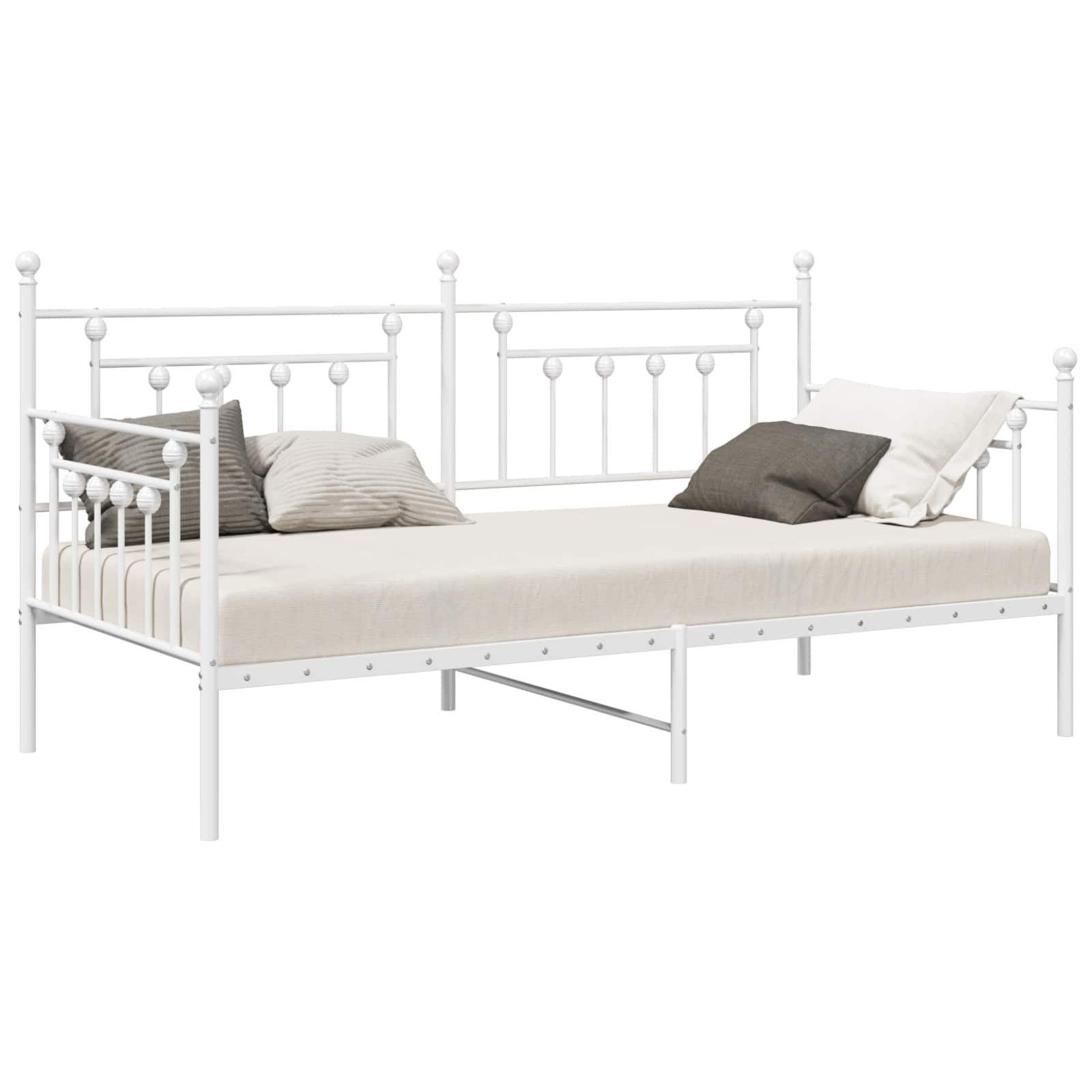 Struttura per letto di giorno Bianco 100 x 190 cm Acciaio | homemem39