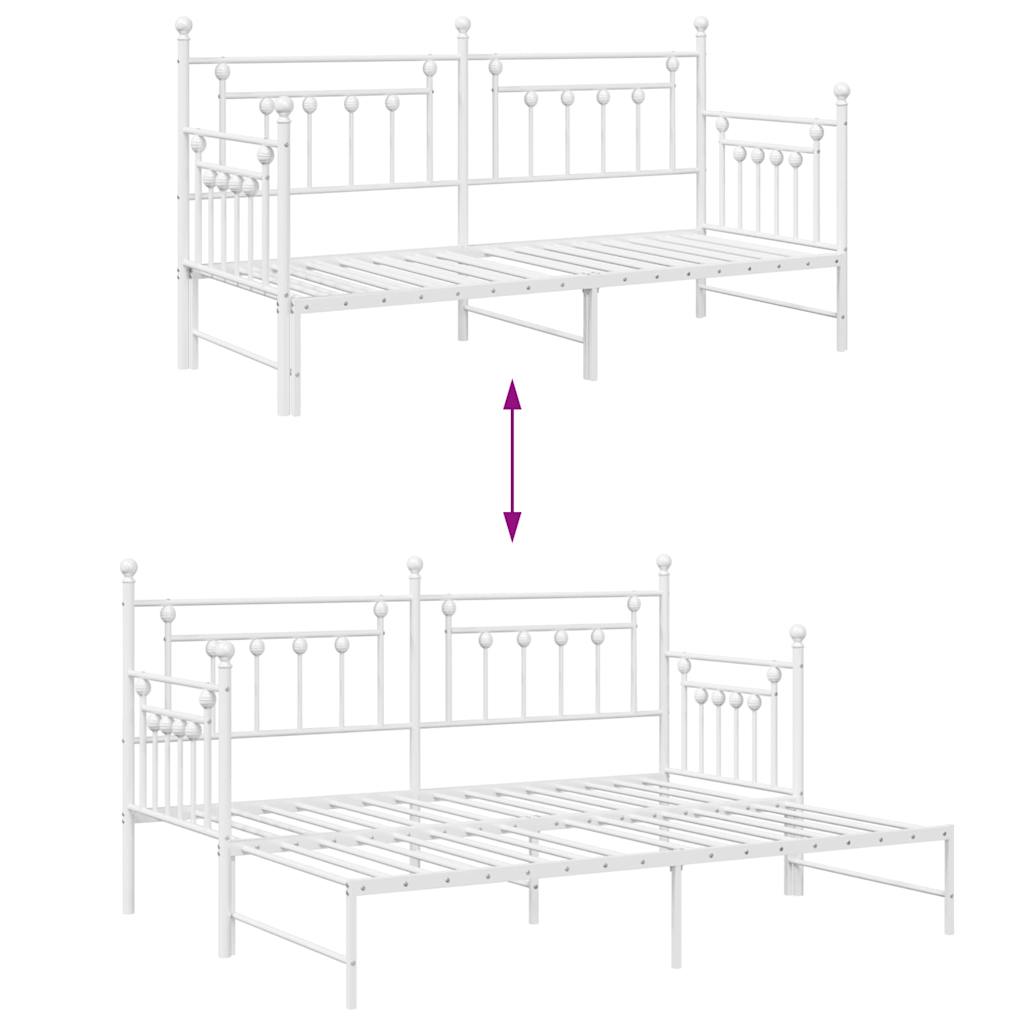 Struttura per letto di giorno Bianco 75 x 190 cm Acciaio | homemem39