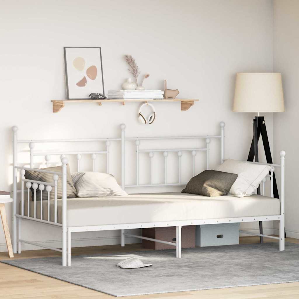 Struttura per letto di giorno Bianco 90 x 200 cm Acciaio | homemem39