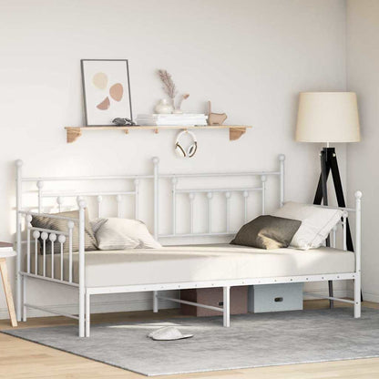 Struttura per letto di giorno Bianco 100 x 190 cm Acciaio | homemem39