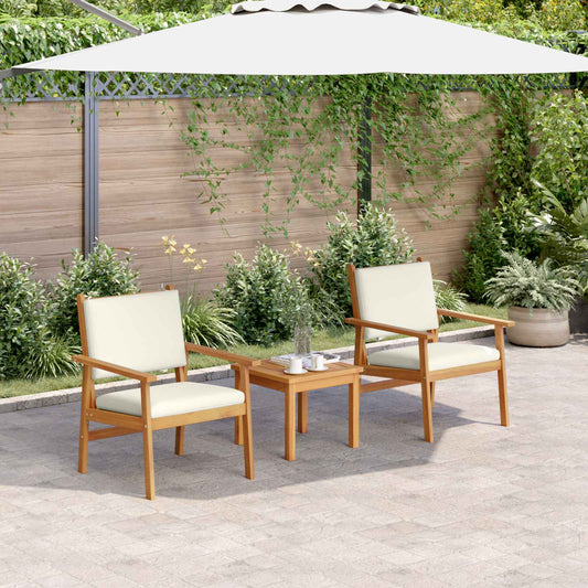 Set Divano da Giardino 3 pcs Bianco Crema
