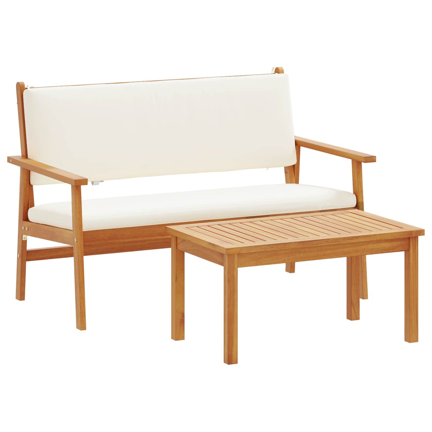 Set Divano da Giardino con cuscino 2 pcs Bianco Crema