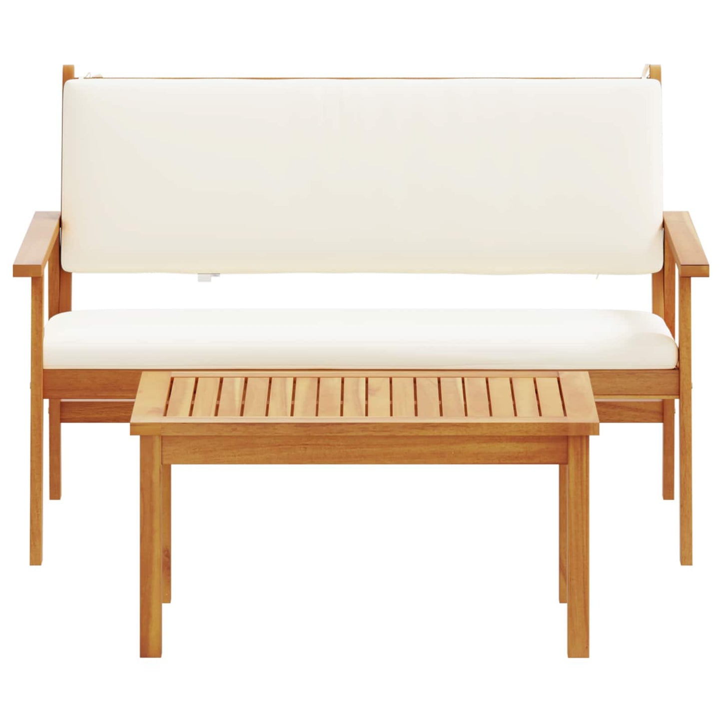 Set Divano da Giardino con cuscino 2 pcs Bianco Crema | homemem39