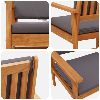 Panchina da giardino Antracite Legno di Acacia Massello | homemem39