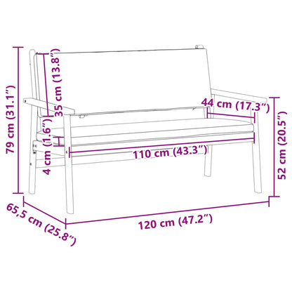 Panchina da giardino Antracite Legno di Acacia Massello