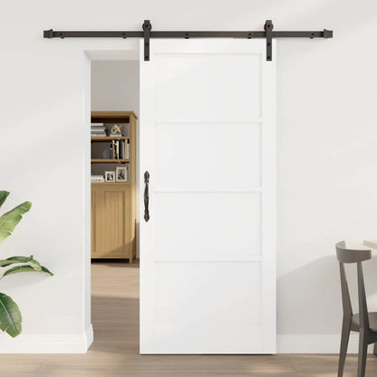 Porta scorrevole Bianco e Nero 86 x 198,5 cm Pino massello