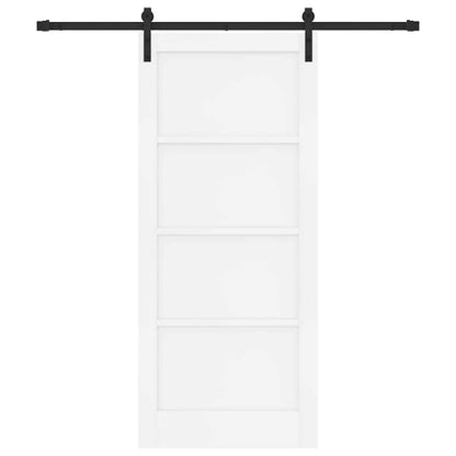 Porta scorrevole Bianco e Nero 86 x 198,5 cm Pino massello