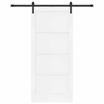 Porta scorrevole Bianco e Nero 93 x 211 cm Pino massello