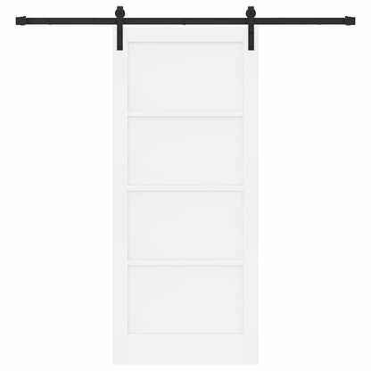 Porta scorrevole Bianco e Nero 86 x 198,5 cm Pino massello