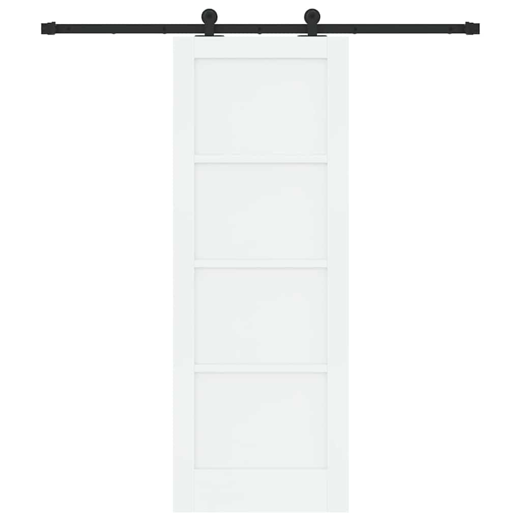 Porta scorrevole Bianco e Nero 73,5 x 198,5 cm Pino massello