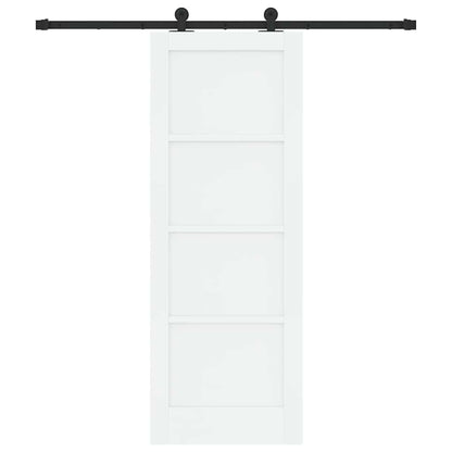 Porta scorrevole Bianco e Nero 73,5 x 198,5 cm Pino massello