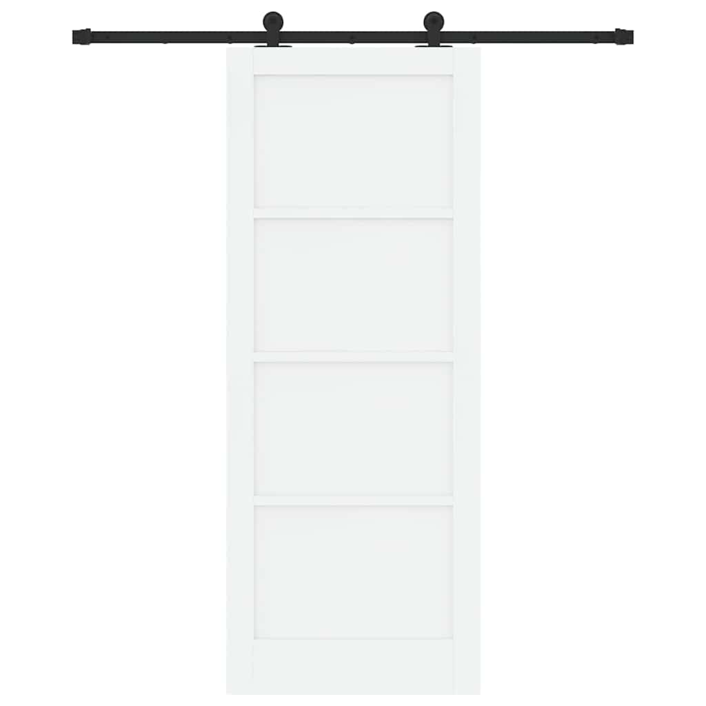 Porta scorrevole Bianco e Nero 83 x 211 cm Pino massello