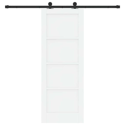 Porta scorrevole Bianco e Nero 73,5 x 198,5 cm Pino massello