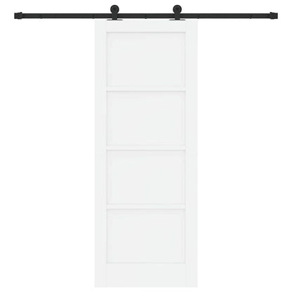 Porta scorrevole Bianco e Nero 78 x 202 cm Pino massello