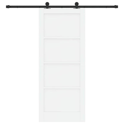 Porta scorrevole Bianco e Nero 83 x 202 cm Pino massello