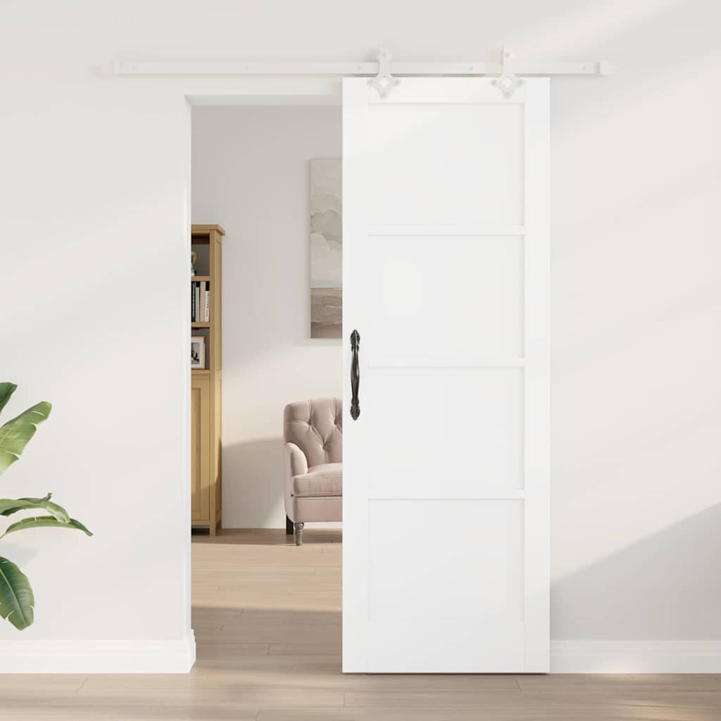 Porta scorrevole Bianco 73,5 x 211 cm Pino massello