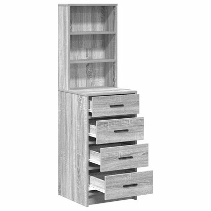 Credenza Grigio sonoma 40 x 41 x 135 cm Legno multistrato