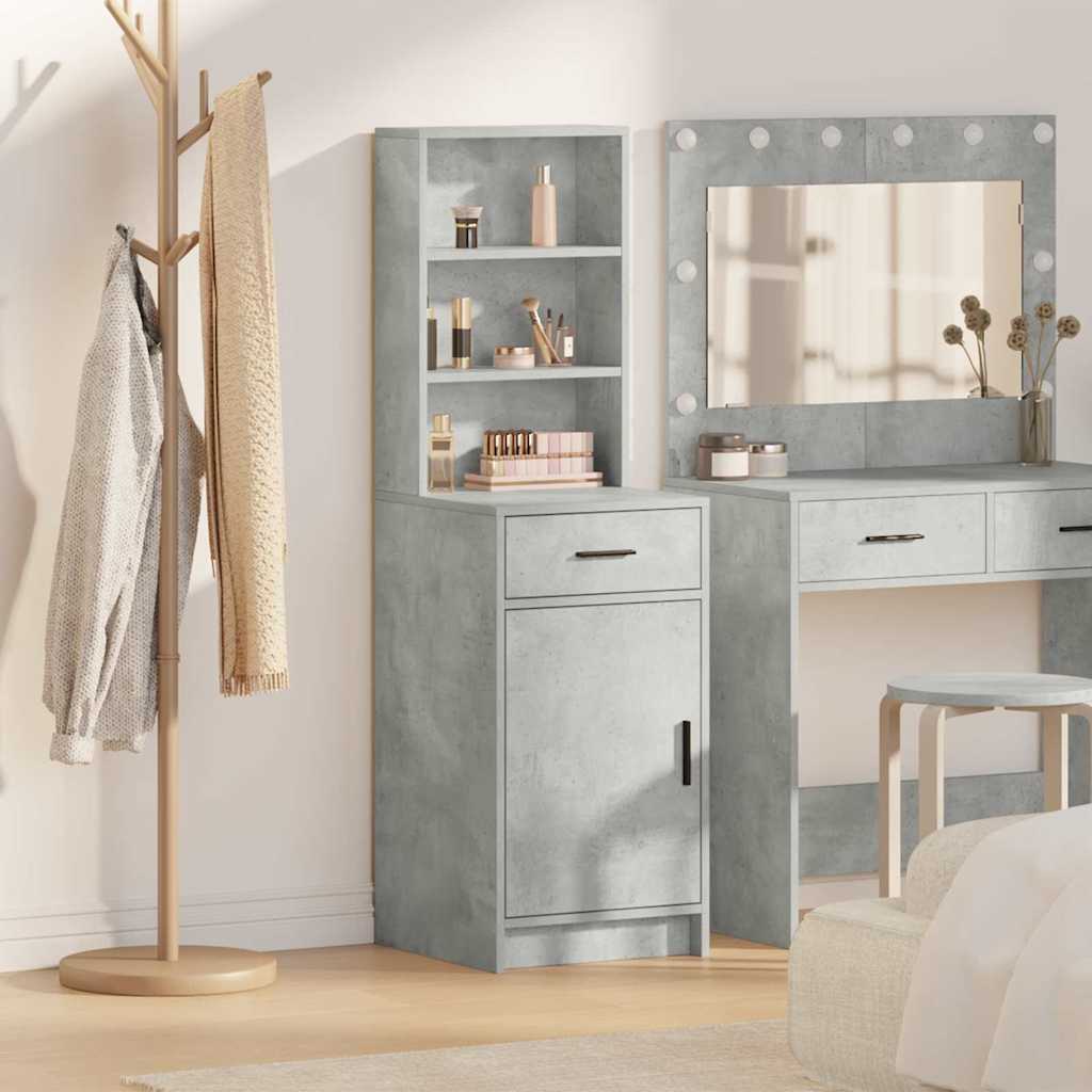 Credenza Grigio cemento 40 x 40,5 x 135 cm Legno multistrato