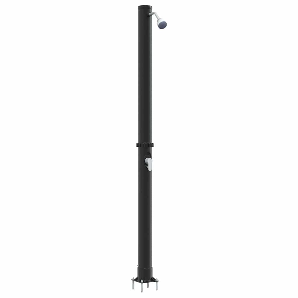 Doccia Solare da Esterno Nero 217 cm PVC e alluminio - homemem39