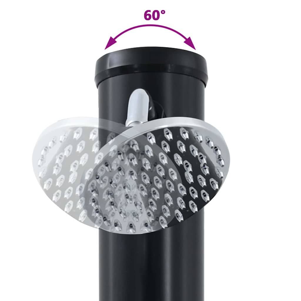 Doccia Solare da Esterno Nero 217 cm PVC e Alluminio | homemem39
