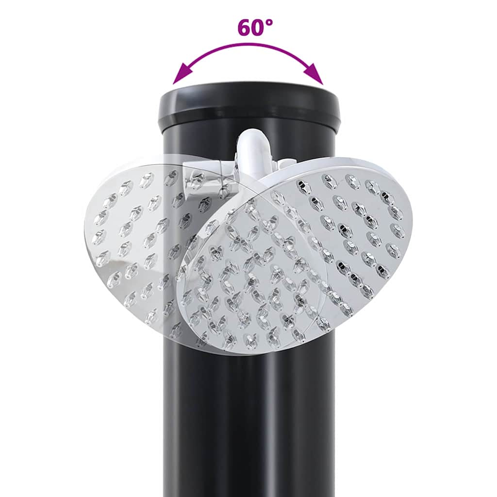Doccia Solare da Esterno Nero 217 cm PVC e alluminio - homemem39