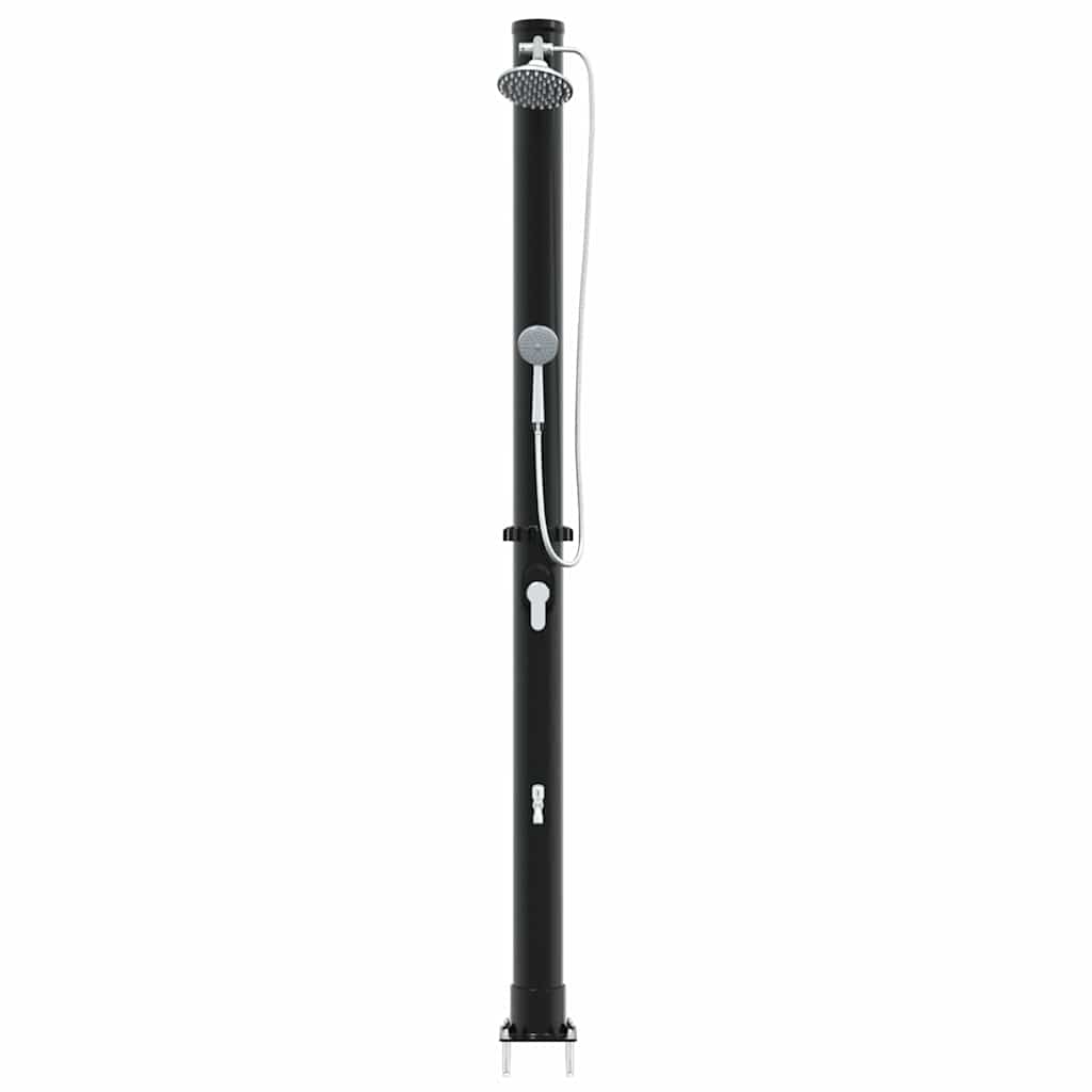 Doccia Solare da Esterno Nero 217 cm PVC e alluminio - homemem39