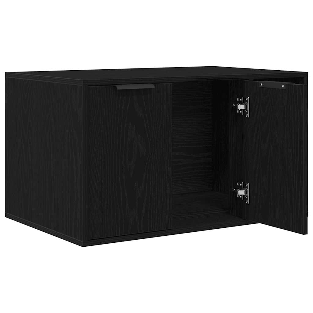 Lettiera per gatti in rovere nero 80x50x45 cm in legno ingegnerizzato | homemem39