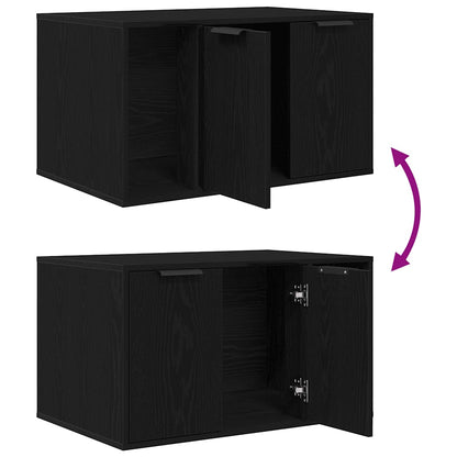 Lettiera per gatti in rovere nero 80x50x45 cm in legno ingegnerizzato | homemem39