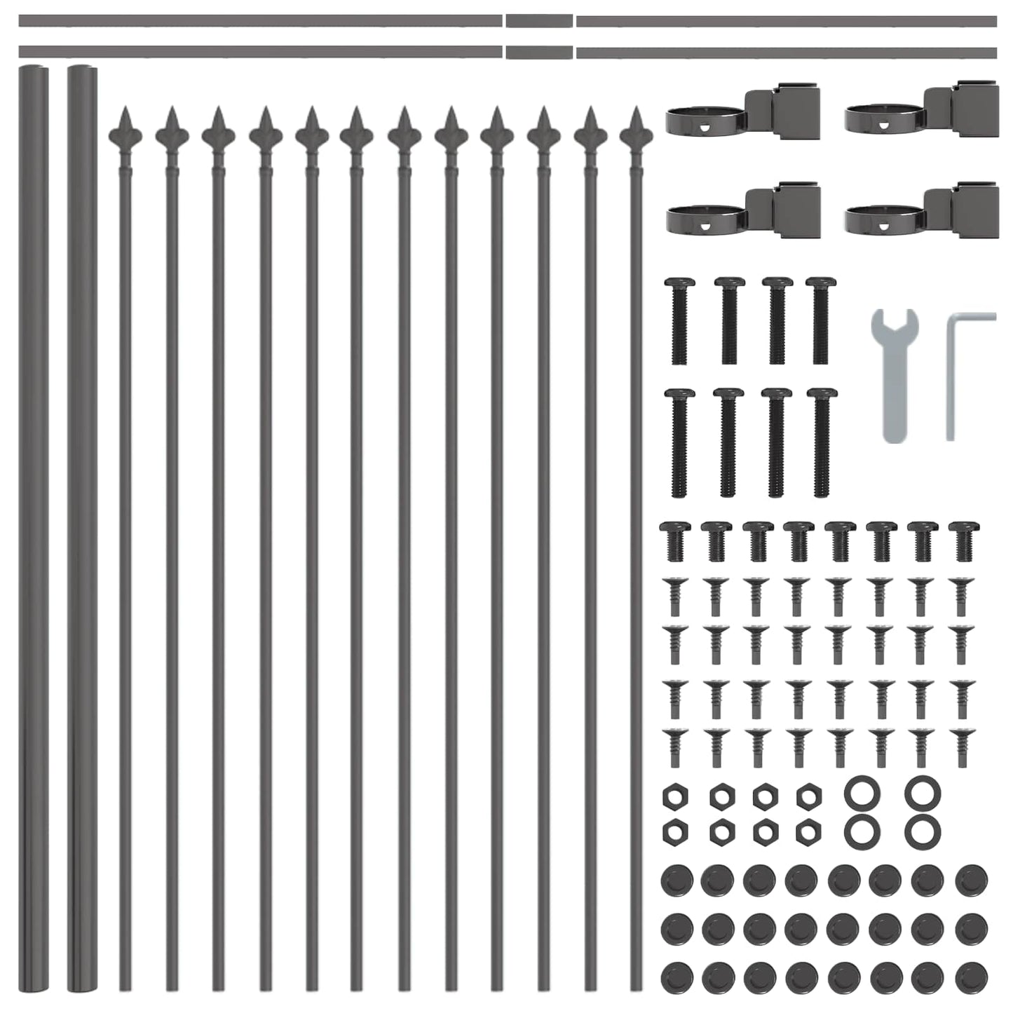 Recinzione per Giardino 2 pcs Grigio 3,4 x 0,6 m | homemem39