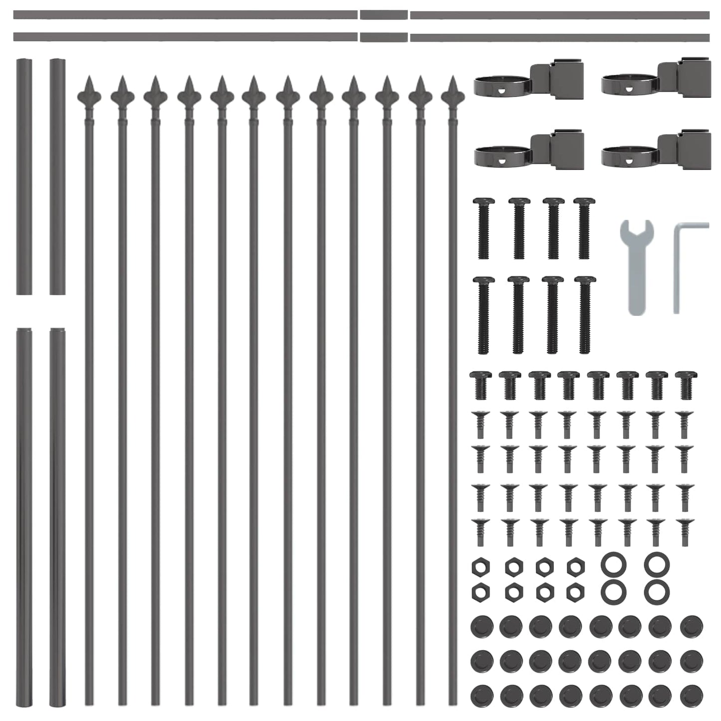 Recinzione per Giardino 2 pcs Grigio 3,4 x 0,8 m