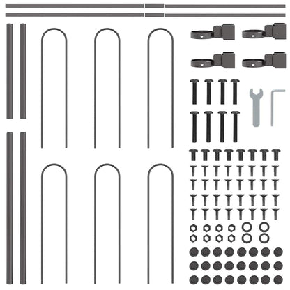Recinzione per Giardino 2 pcs Grigio 3,4 x 0,8 m | homemem39