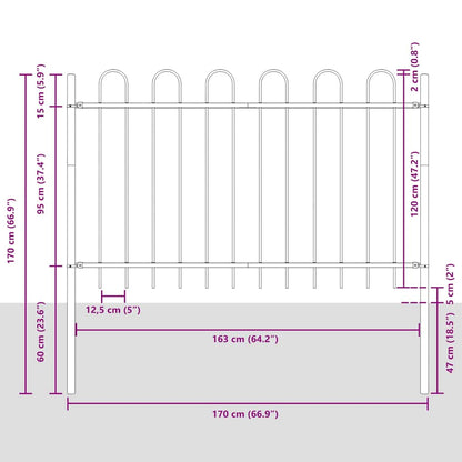 Recinzione per Giardino 2 pcs Grigio 3,4 x 1,2 m | homemem39