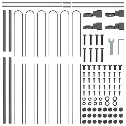 Recinzione per Giardino 2 pcs Grigio 3,4 x 1,5 m