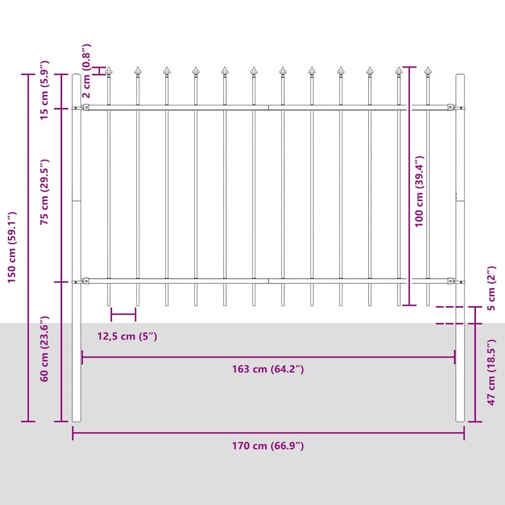 Recinzione per Giardino 2 pcs Bianco 3,4 x 1 m | homemem39