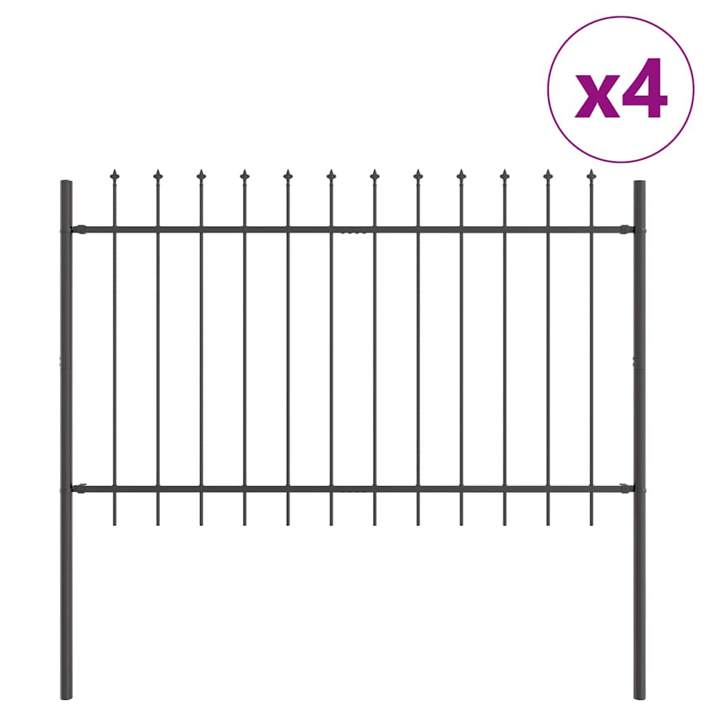 Recinzione per Giardino 4 pcs Grigio 6,8 x 0,8 m | homemem39