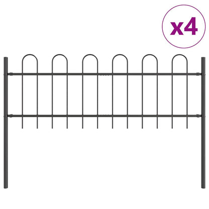Recinzione per Giardino 4 pcs Grigio 6,8 x 0,6 m | homemem39