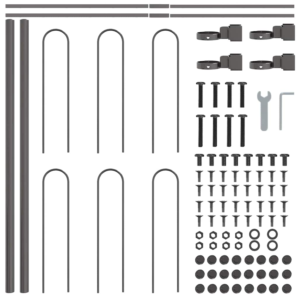 Recinzione per Giardino 4 pcs Grigio 6,8 x 0,6 m | homemem39