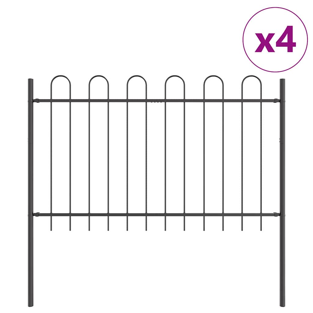 Recinzione per Giardino 4 pcs Grigio 6,8 x 0,8 m | homemem39
