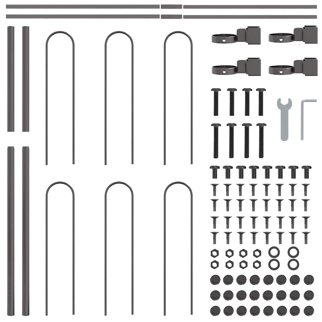 Recinzione per Giardino 4 pcs Grigio 6,8 x 1 m | homemem39