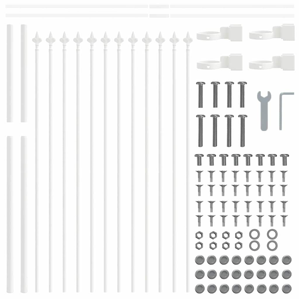 Recinzione per Giardino 4 pcs Bianco 6,8 x 1 m | homemem39