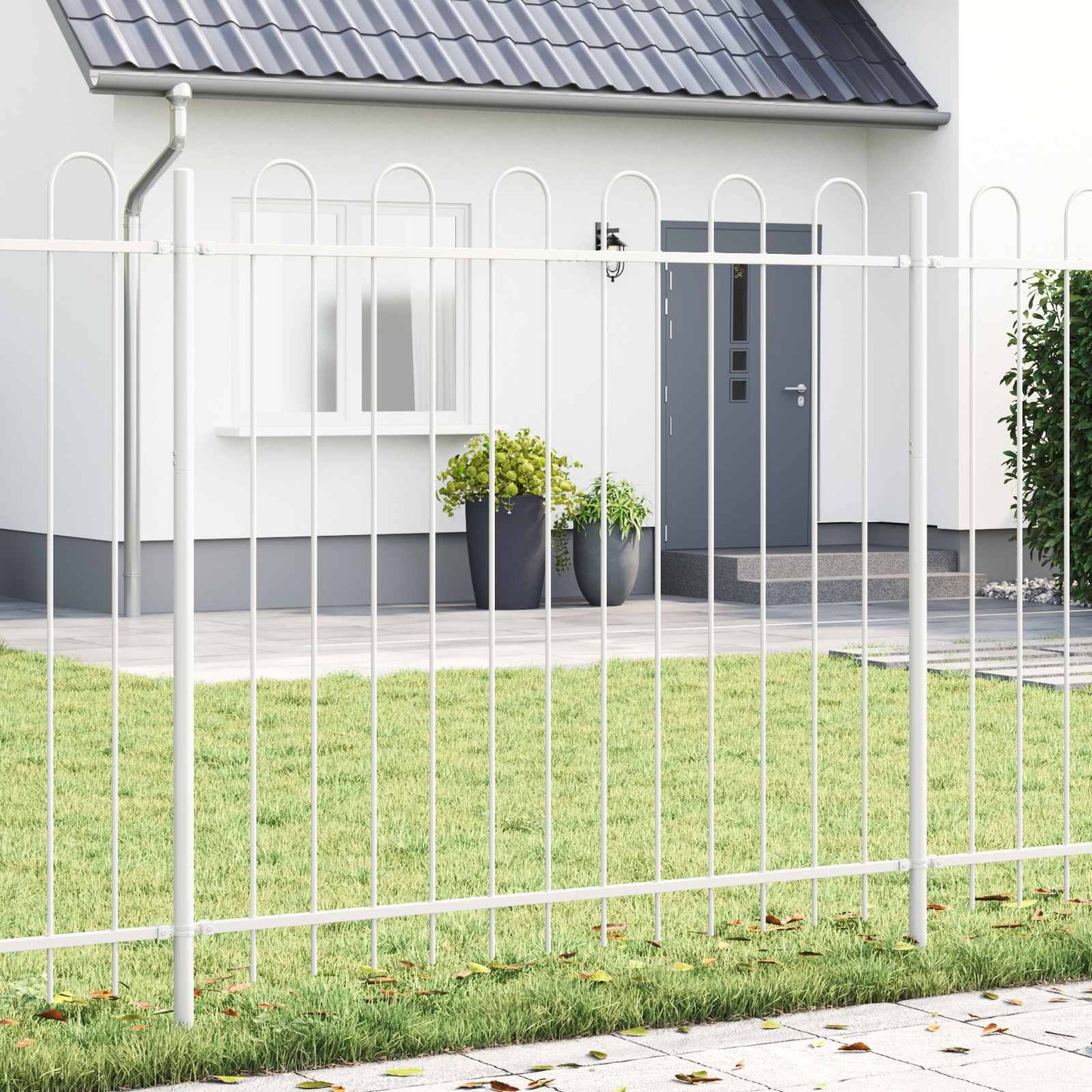 Recinzione per Giardino 4 pcs Bianco 6,8 x 0,8 m