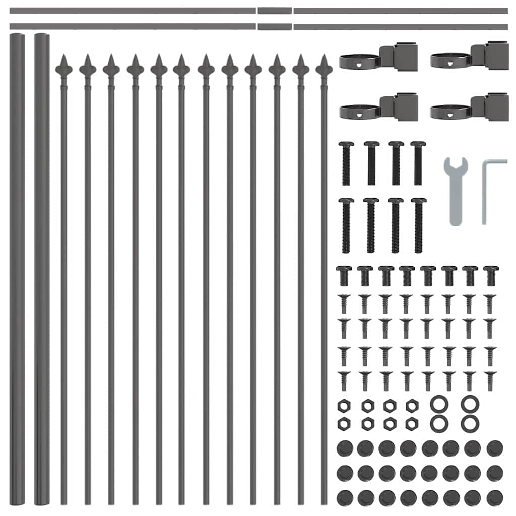 Recinzione per Giardino 7 pcs Grigio 11,9 x 0,6 m | homemem39