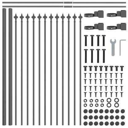 Recinzione per Giardino 7 pcs Grigio 11,9 x 0,6 m | homemem39